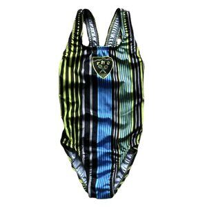 Agon Competitive Swim Suit Black Blue Green 8/24